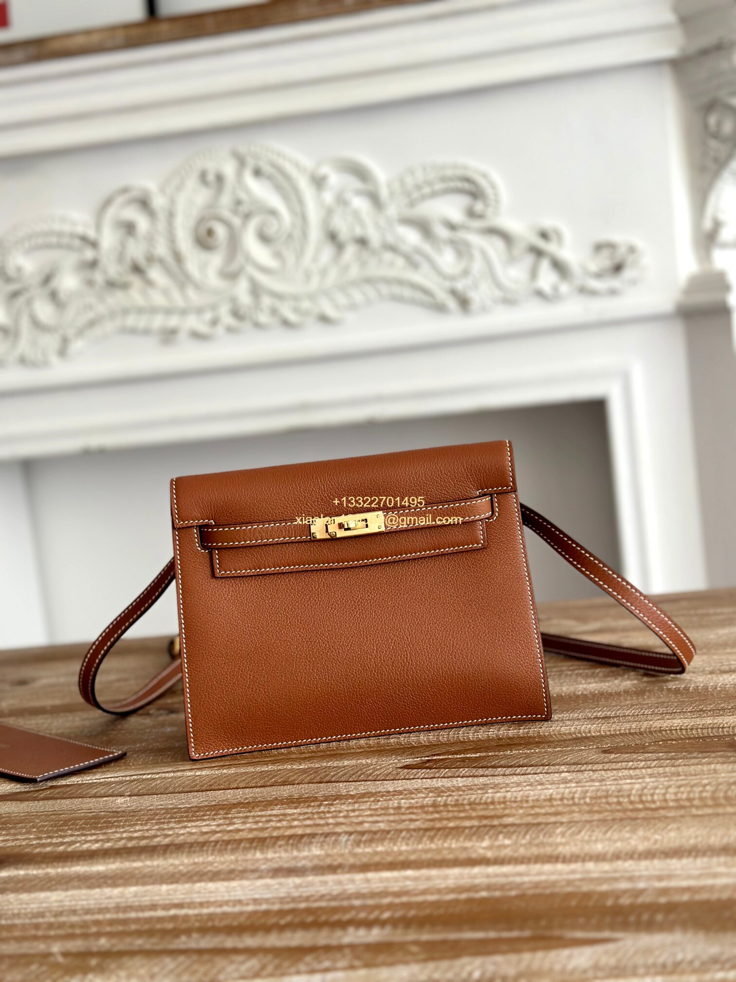 Hermès Swift Kelly Danse Bag in Gold Brown, Fully Handmade High-end Customization.