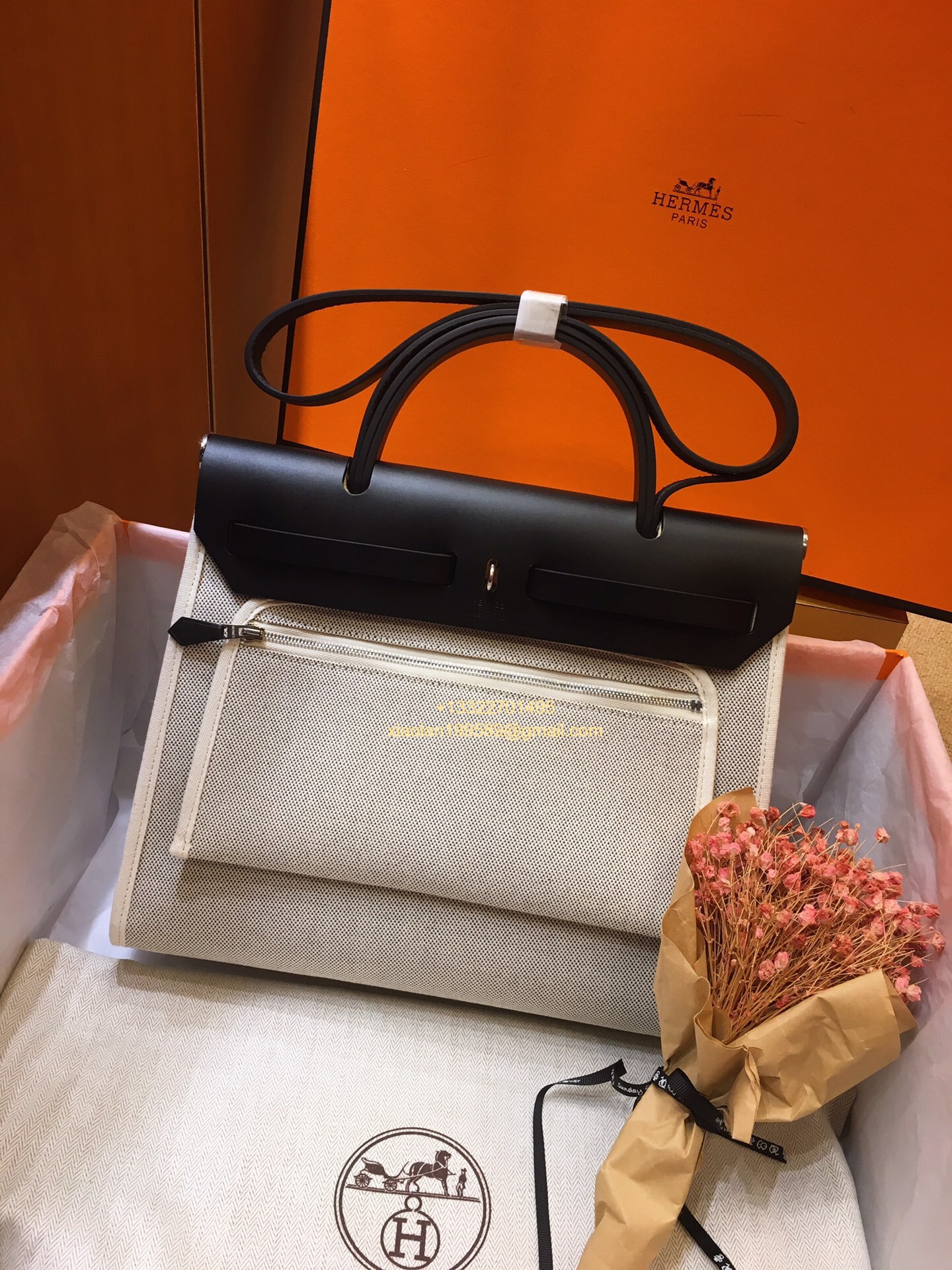 Hermès Herbag Zip 31 Bag, Original Custom Stainless Steel Hardware, French Factory Leather, Imported Double-layer High-dimensional Waterproof Canvas Material.