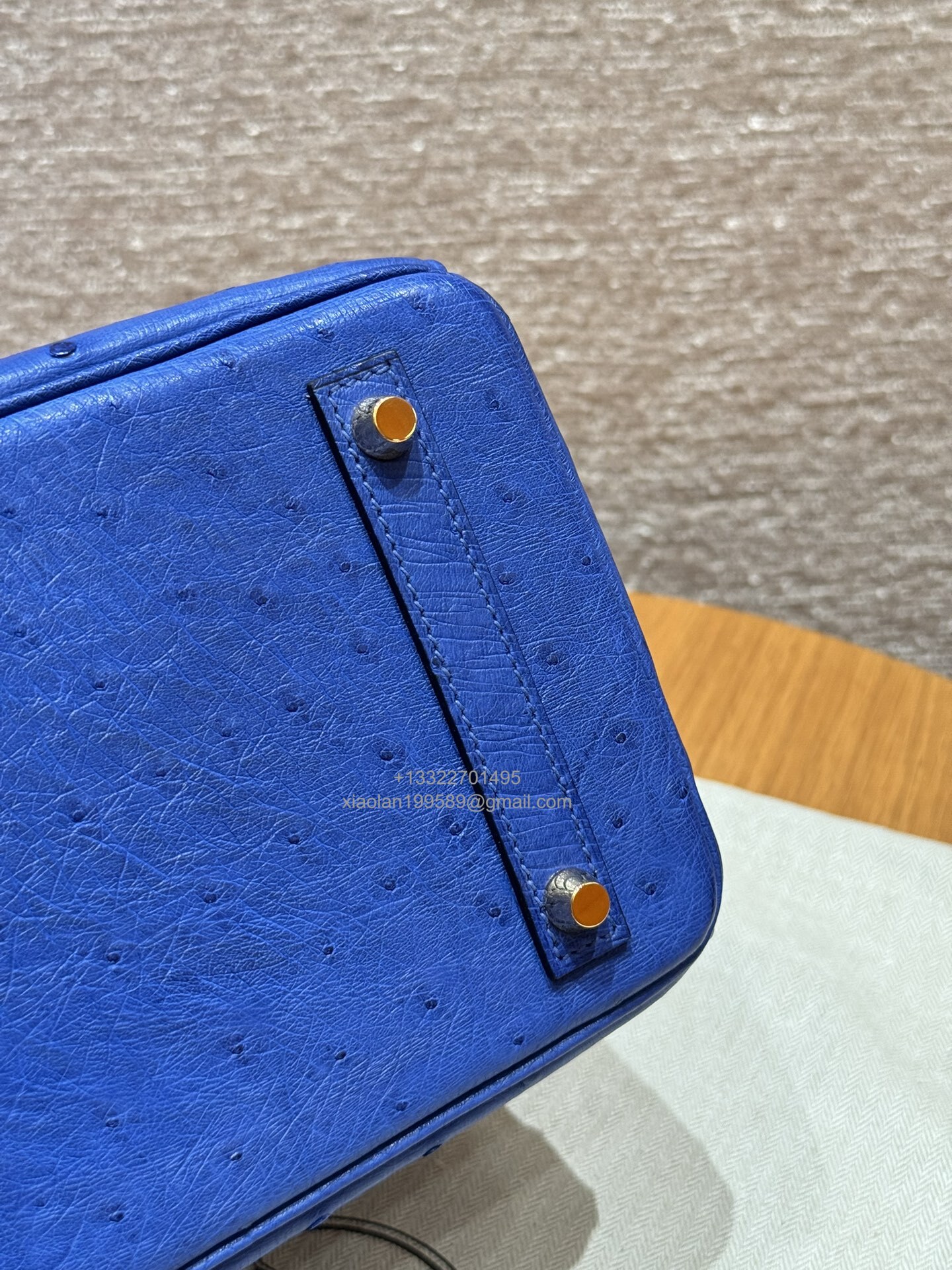 Birkin 25/30/35cm South African KK Ostrich Leather, Premium Fully Handcrafted Exclusive Custom –Bleuet