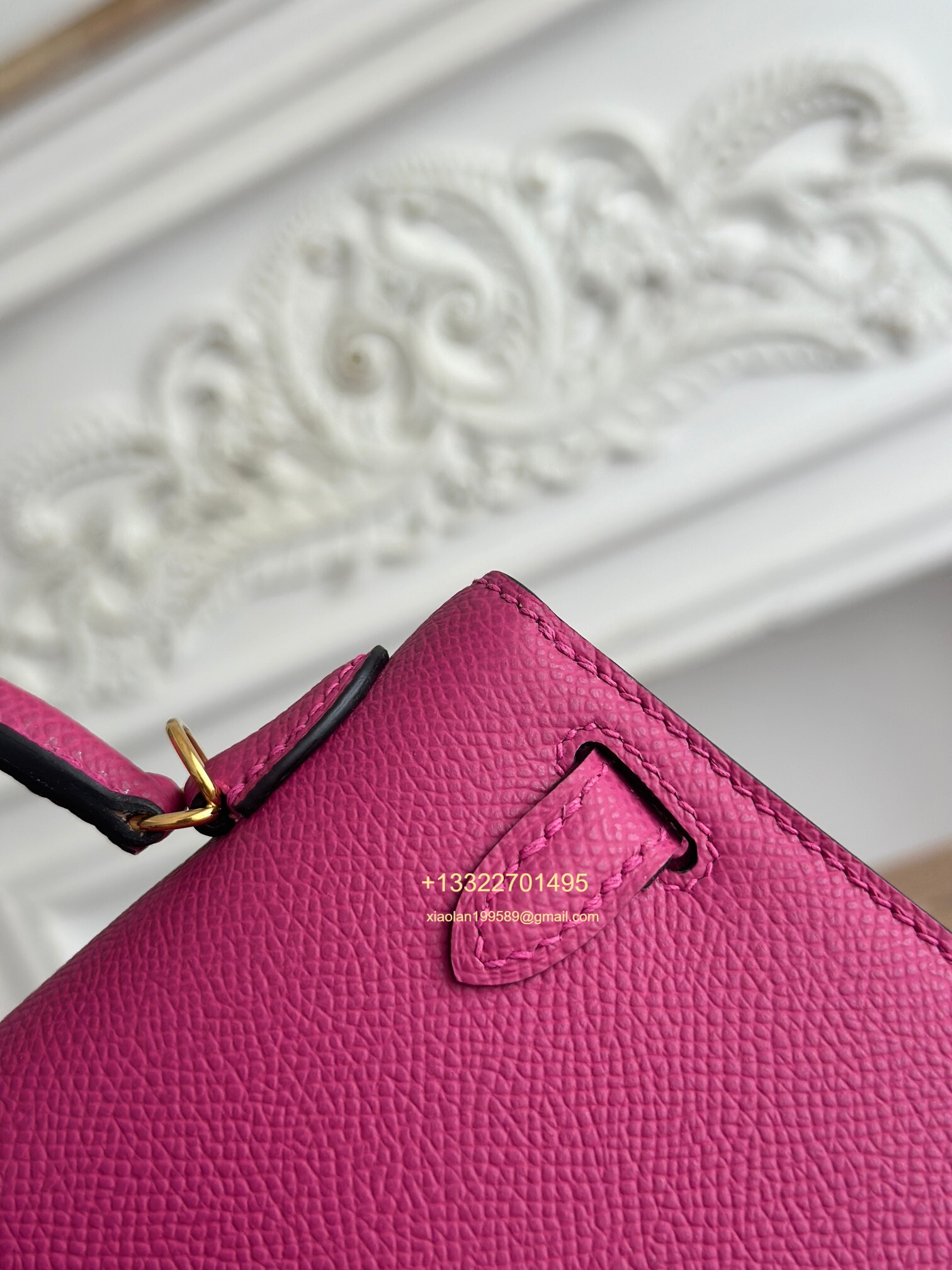 Hermès Epsom Leather Mini Kelly II in Rose Violet Purely Handcrafted with Waxed Thread Stitching, High-End Customization