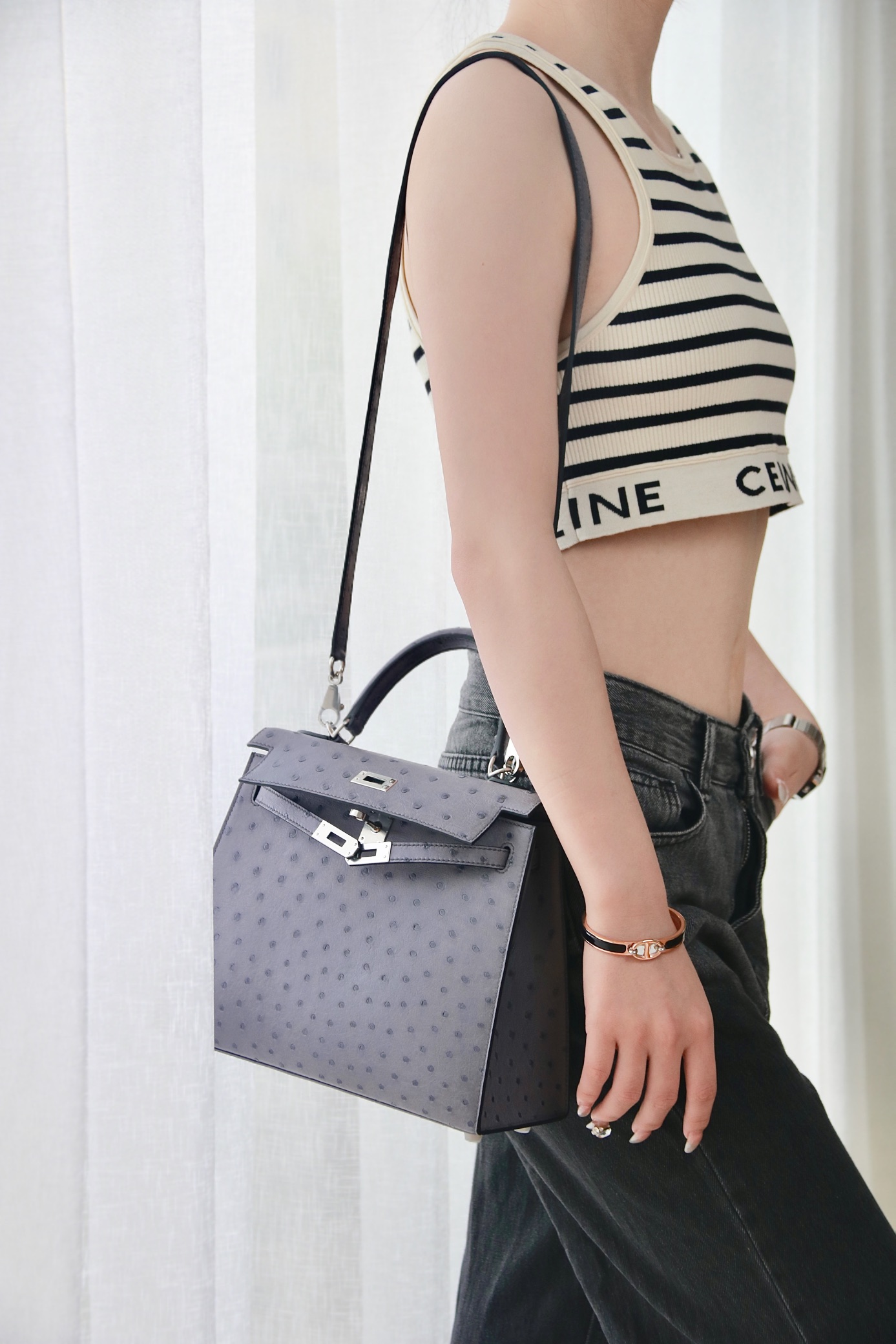 Kelly 25/28/32cm South African KK Ostrich Leather, Premium Fully Handcrafted Exclusive Custom –Chai