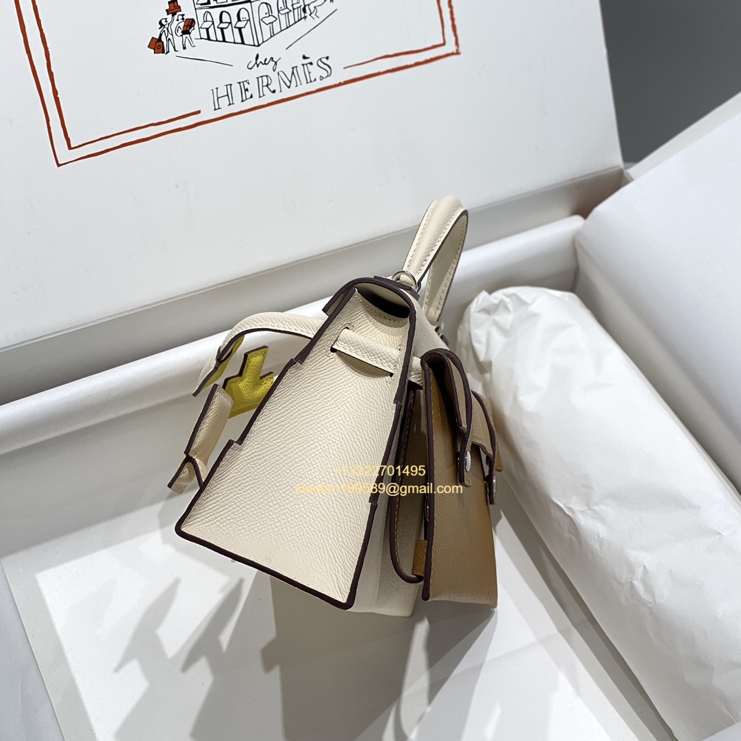 Hermès Kelly Doll Quelle Idole Picto Bag, Limited Edition in Creamy White.