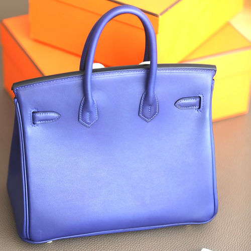 Hermès Birkin 25/30/35cm in Imported Saddle Leather, Handcrafted – Color: Glazed Blue