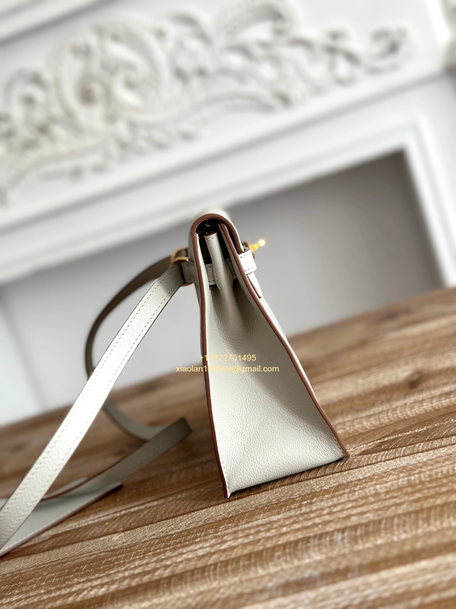 Hermès Swift Kelly Danse Bag in Pearl Grey, Fully Handmade High-end Customization.