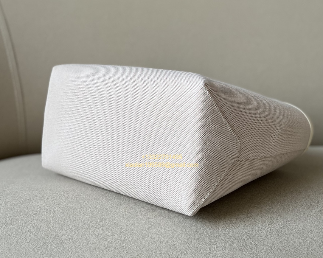 Hermès Steeple 25 Bag in H Canvas and Swift Calfskin – Cement Gray / CK37 Gold Brown.