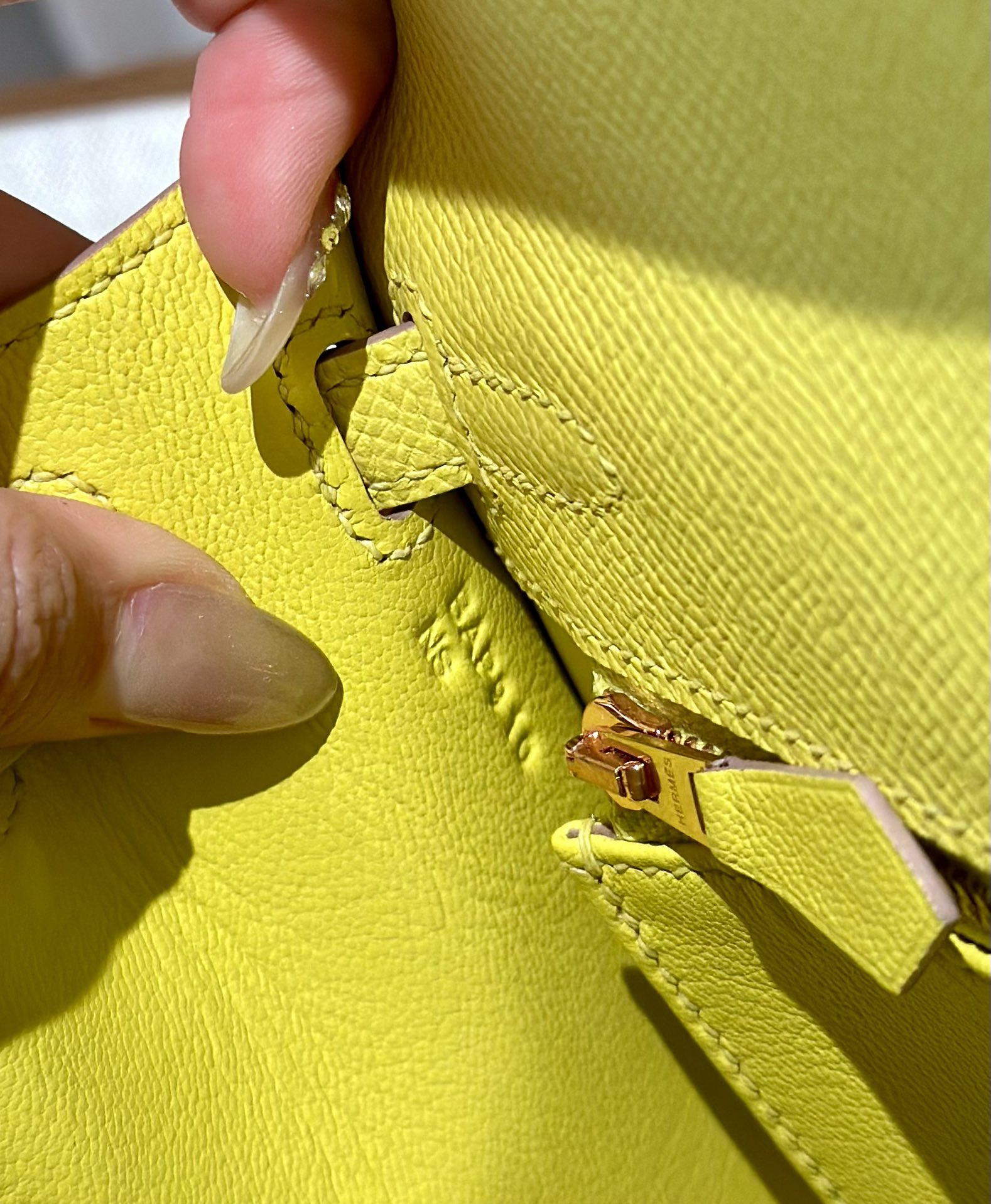 Hermès Kelly Handbag in Amber Yellow  Epsom Cowhide Leather, Purely Handcrafted, High-End Customization Edition