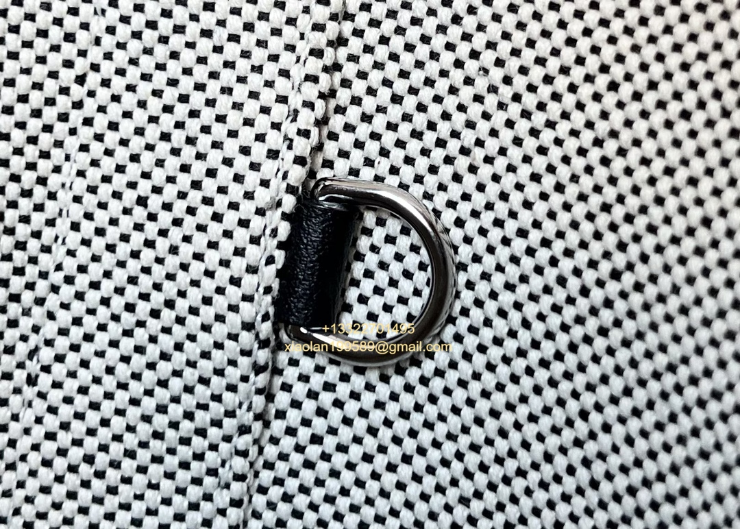 Hermès Steeple 25 Bag in H Canvas and Swift Calfskin – Light Beige / CK89 Black.