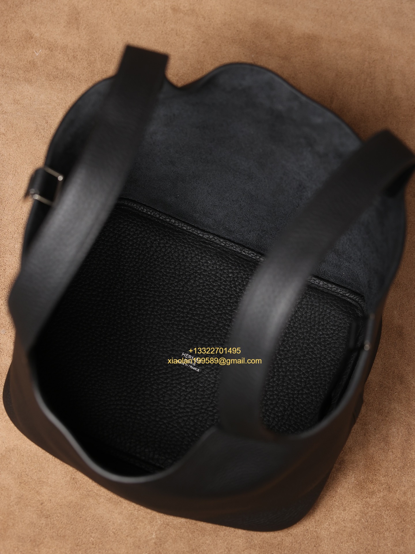 Hermès Picotin 18/22 in Clemence Leather, Hand-stitched with Beeswax Thread, High-end Customization - Black.