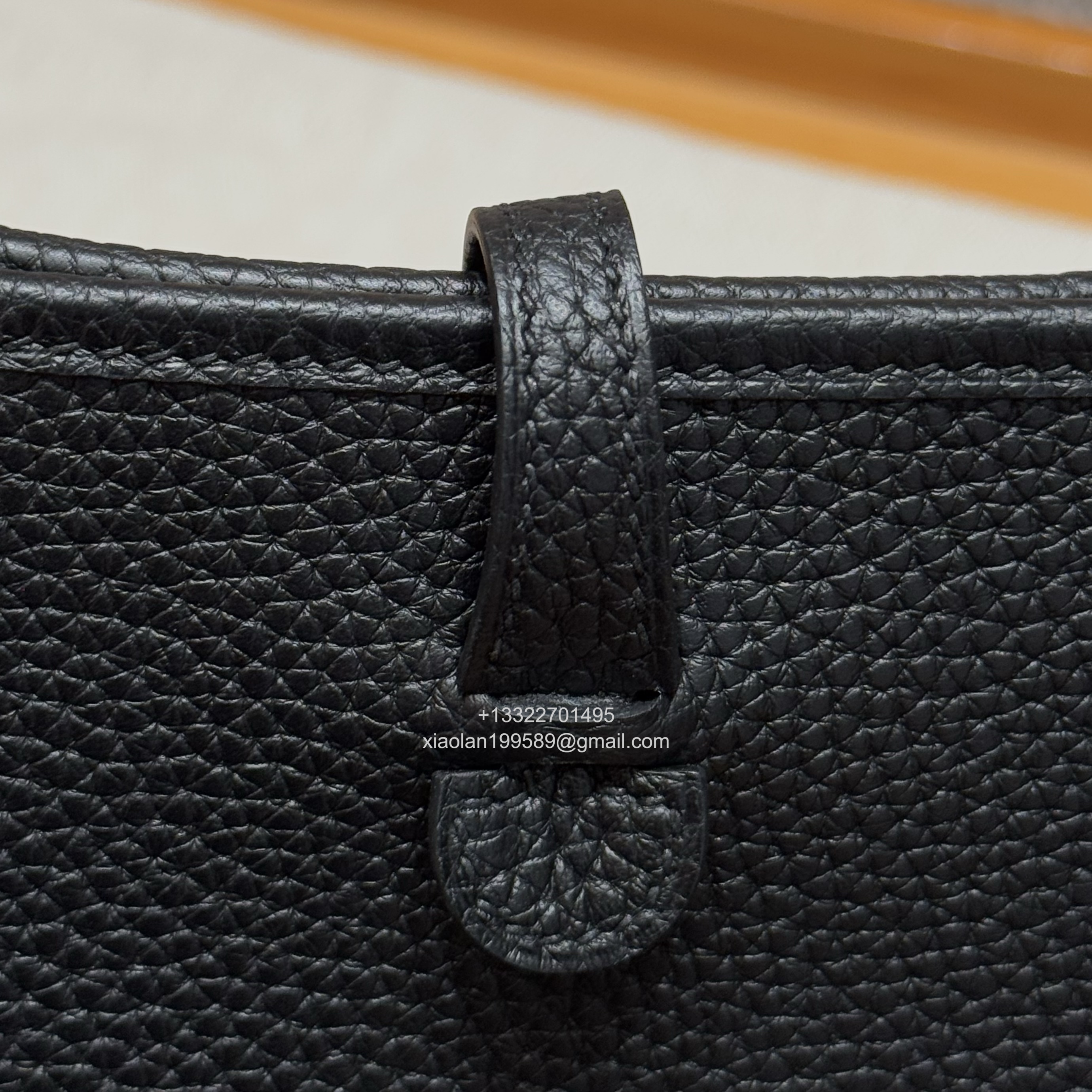 Hermès Evelyne mini Bag in Clemence Leather, Premium Handcrafted Customization – Black
