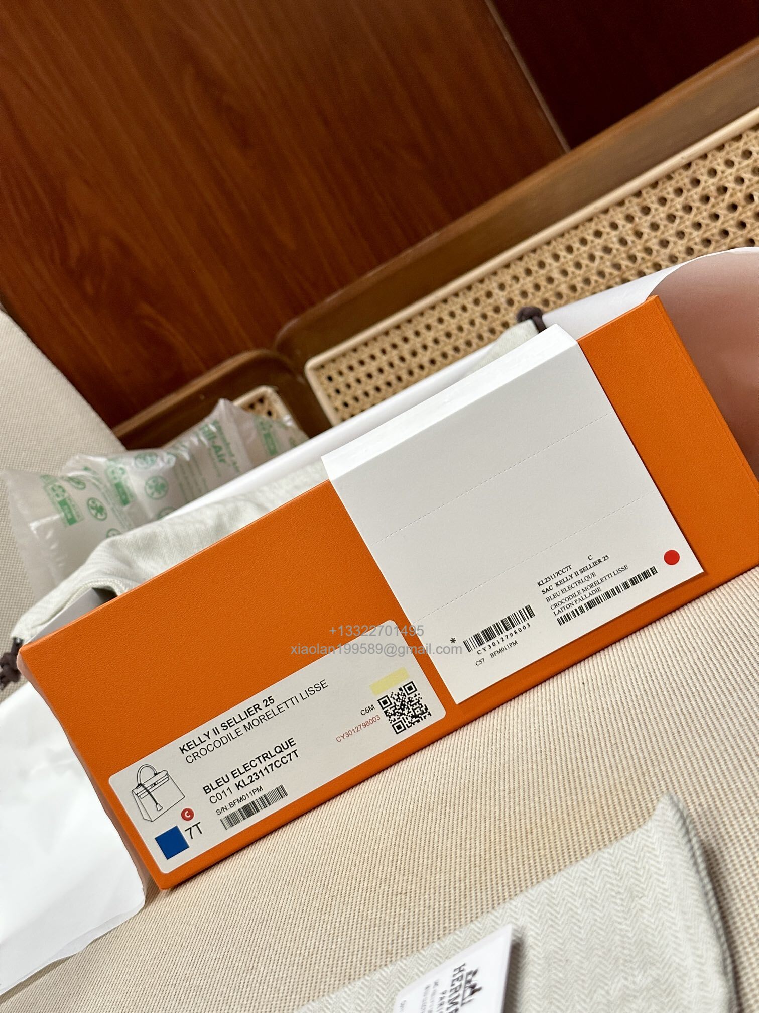 Hermès Kelly 25/28/32cm in Crocodile Leather, Fully Handmade Premium Private Customization-Electric Blue