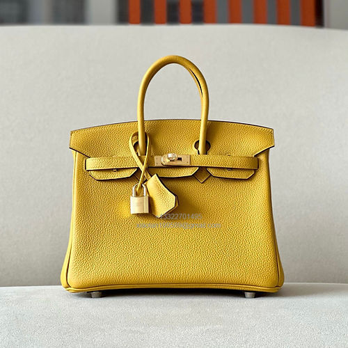 Hermès Birkin 25/30/35cm, handcrafted with togo  leather –Amber Yellow
