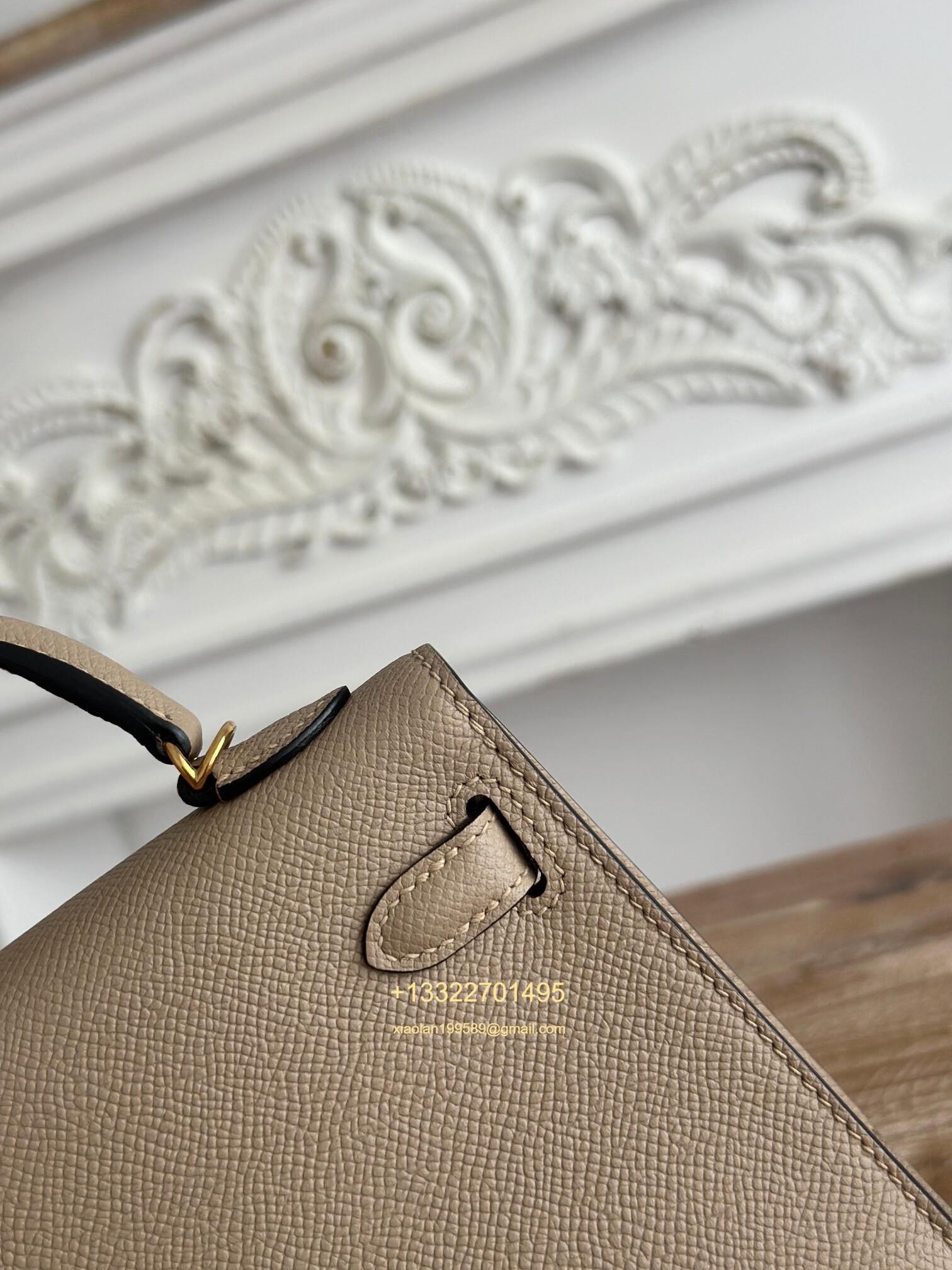 Hermès Epsom Leather Mini Kelly II in Asphalt Gray Purely Handcrafted with Waxed Thread Stitching, High-End Customization