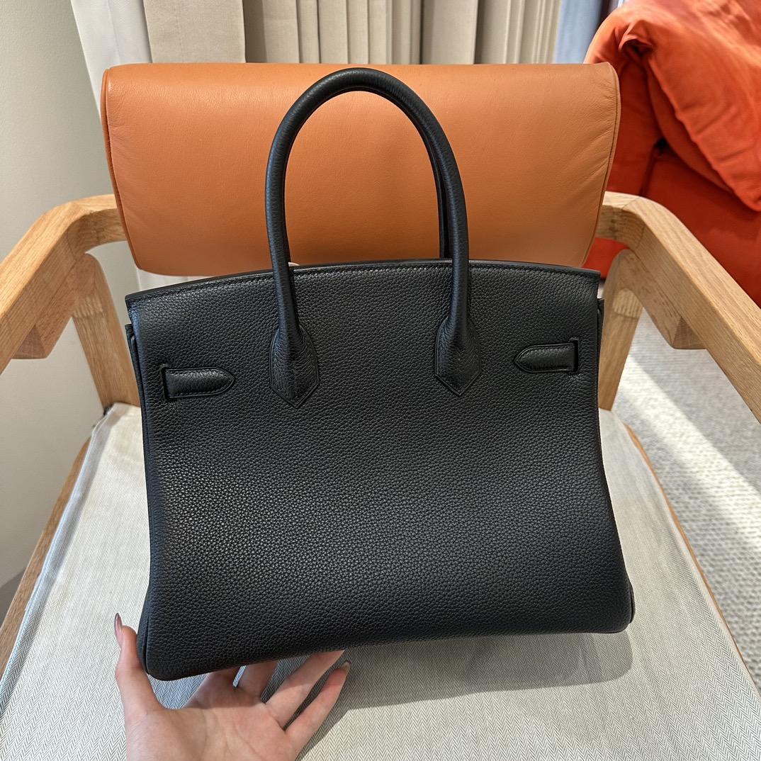 Hermès Birkin 25/30/35cm, handcrafted with togo  leather –Black