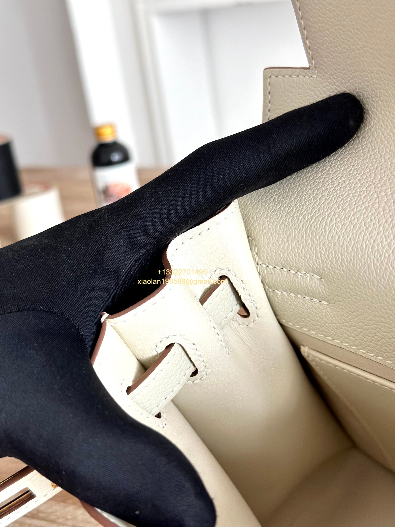 Hermès Swift Kelly Danse Bag in Milky White, Fully Handmade High-end Customization.