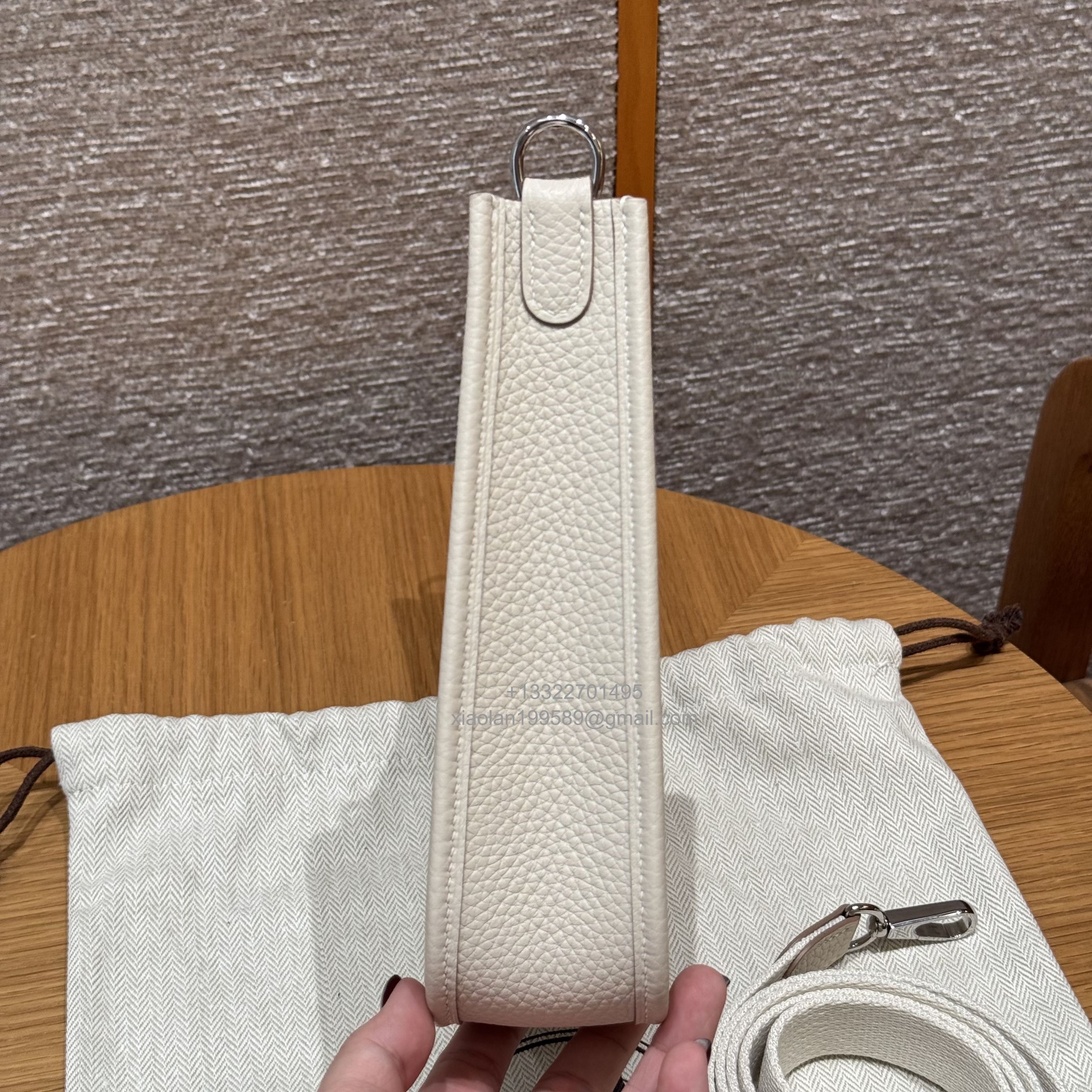 Hermès Evelyne mini Bag in Clemence Leather, Premium Handcrafted Customization-craie