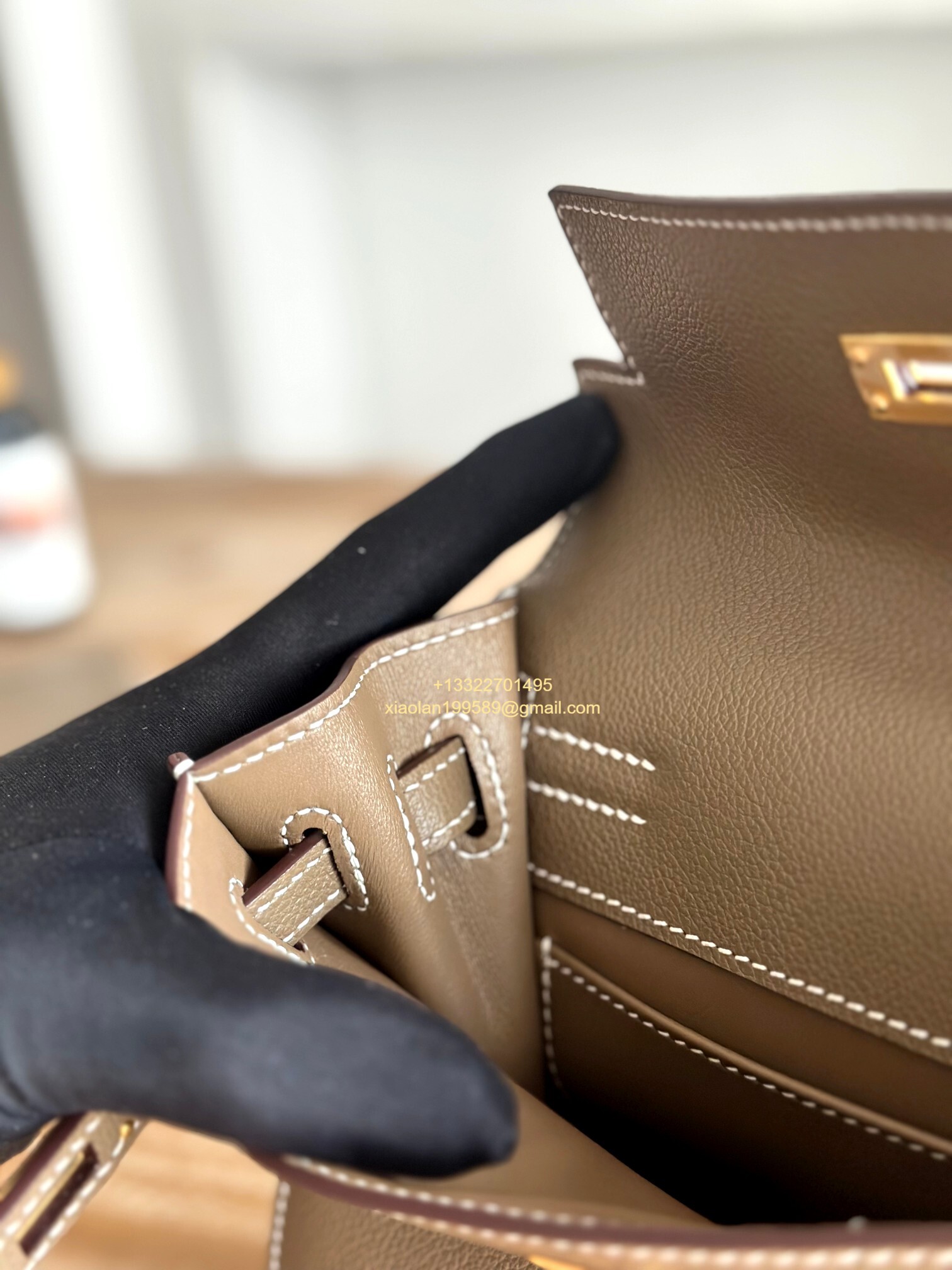 Hermès Swift Kelly Danse Bag in Elephant Grey, Fully Handmade High-end Customization.