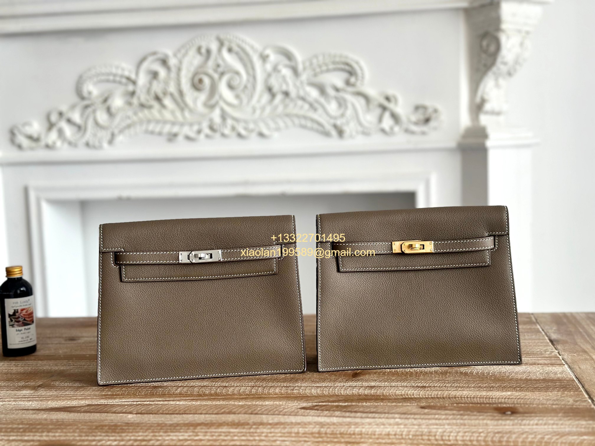 Hermès Swift Kelly Danse Bag in Elephant Grey, Fully Handmade High-end Customization.