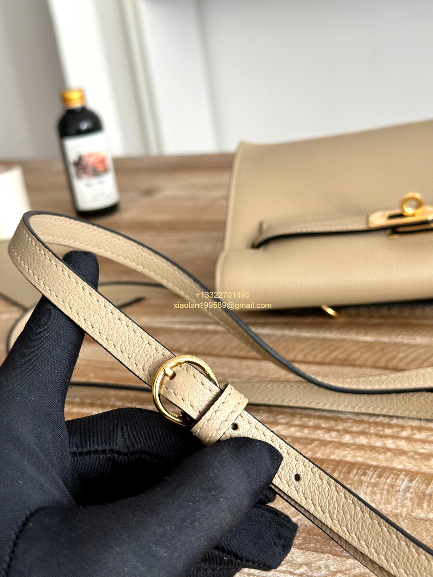 Hermès Swift Kelly Danse Bag in Milk Tea, Fully Handmade High-end Customization.