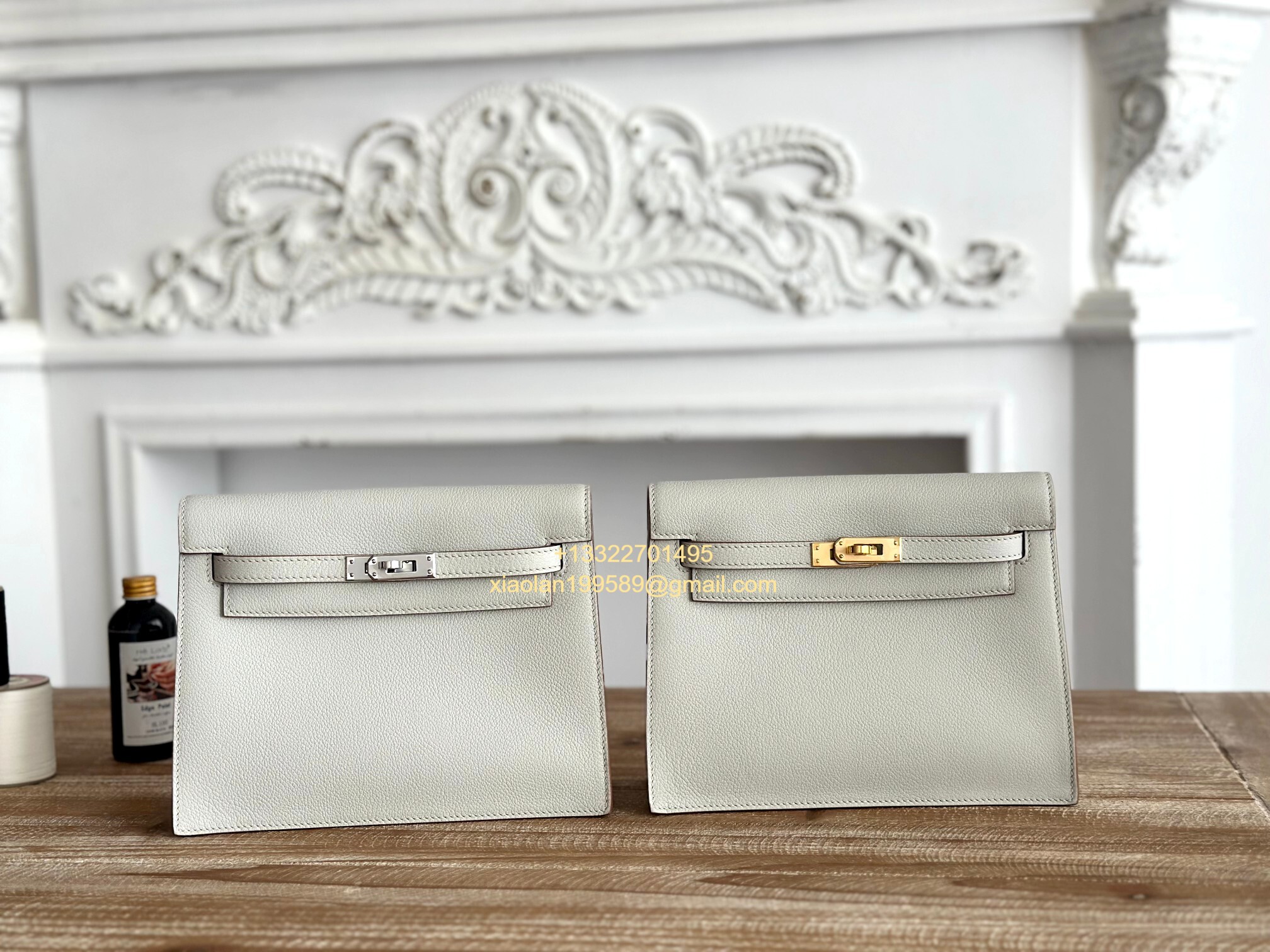 Hermès Swift Kelly Danse Bag in Pearl Grey, Fully Handmade High-end Customization.