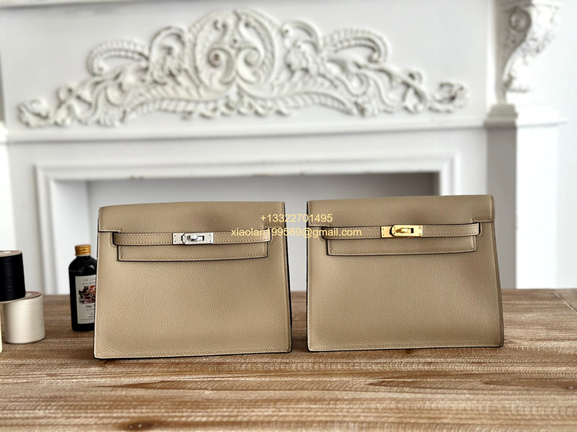 Hermès Swift Kelly Danse Bag in Milk Tea, Fully Handmade High-end Customization.