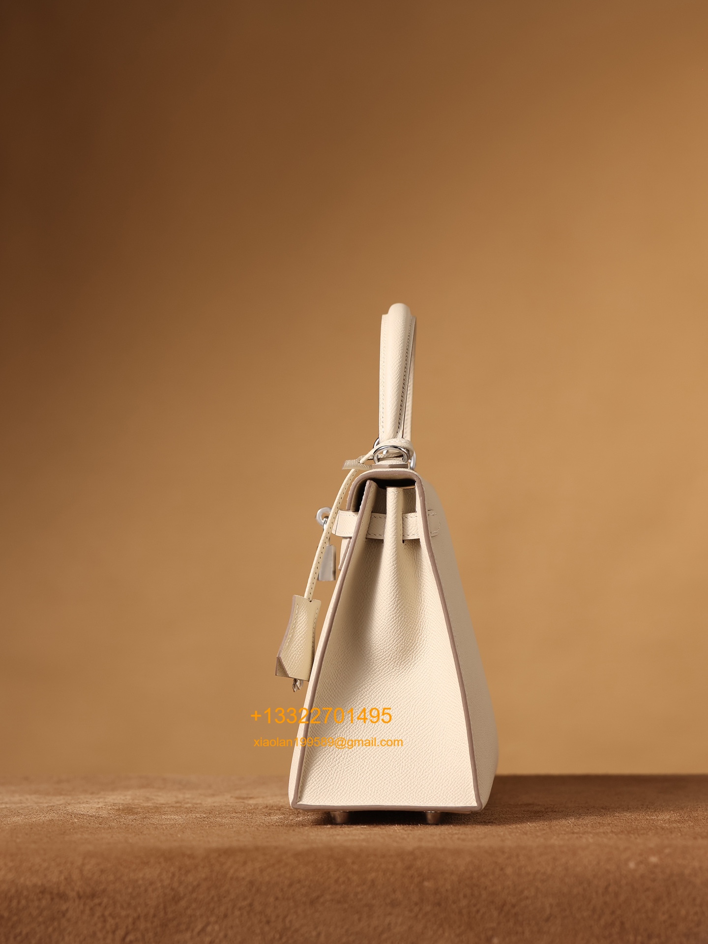 Hermès Kelly Handbag in Milky White Epsom Cowhide Leather, Purely Handcrafted, High-End Customization Edition