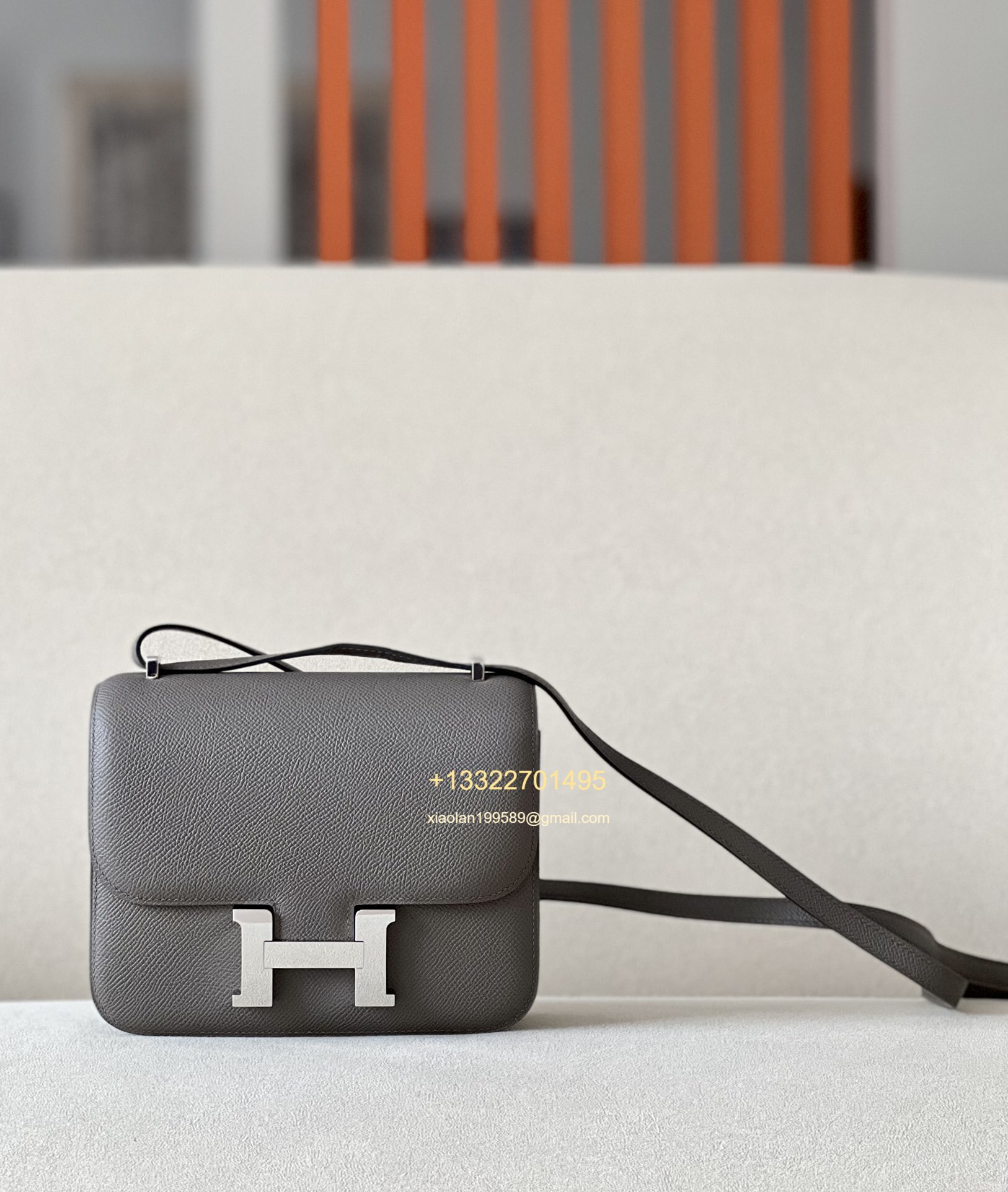 Hermès Constance 18/24 in Etoupe Grey Epsom leather, purely handcrafted, high-end customization edition.