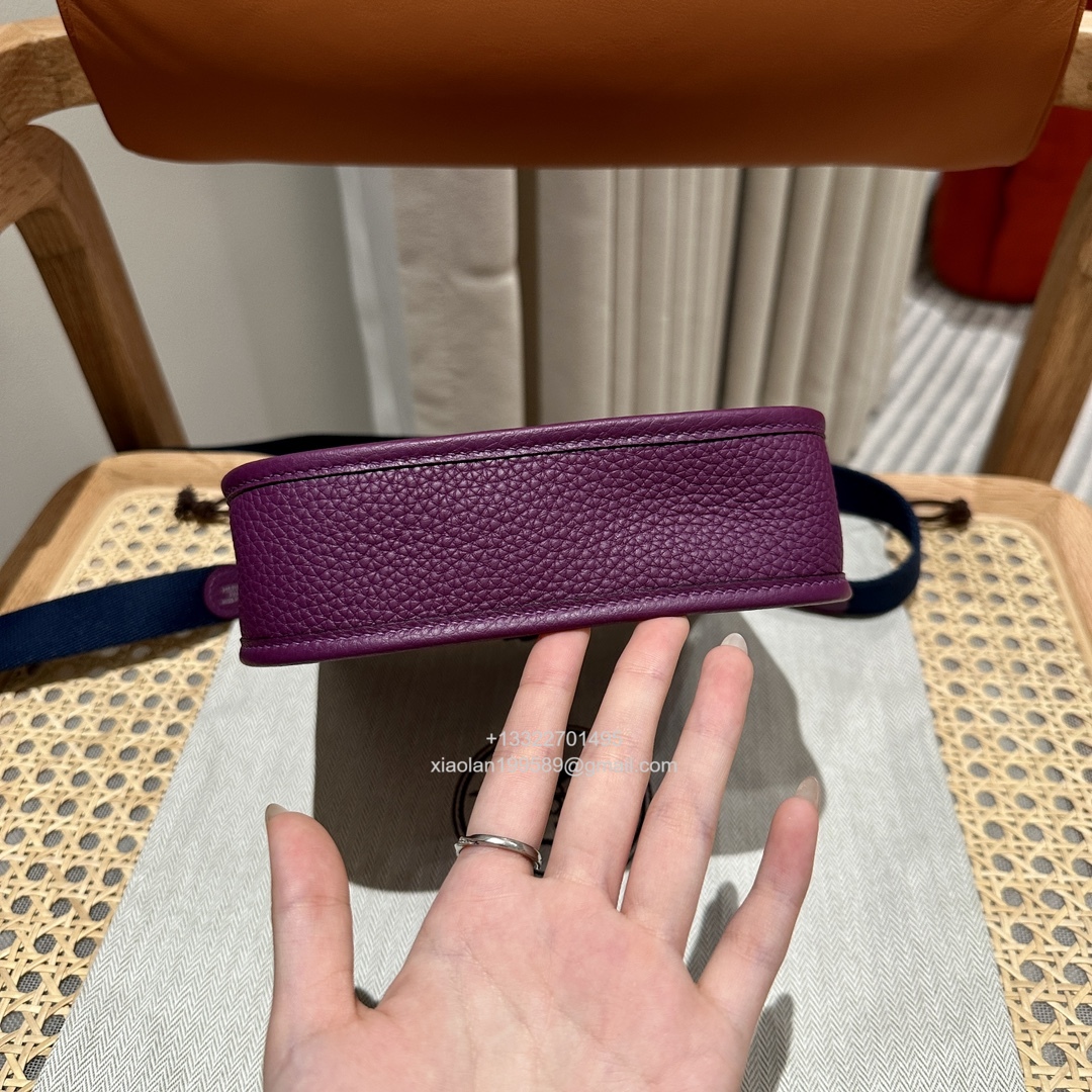 Hermès Evelyne mini Bag in Clemence Leather, Premium Handcrafted Customization-Anemone