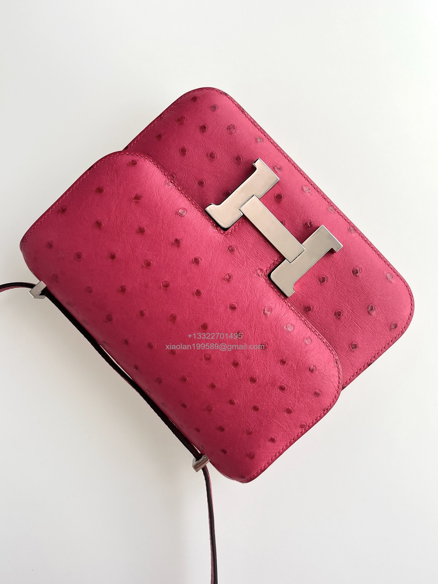 Hermès Constance 18/24 in Ostrich Leather, Premium Fully Handmade Exclusive Customization – Peach Pink