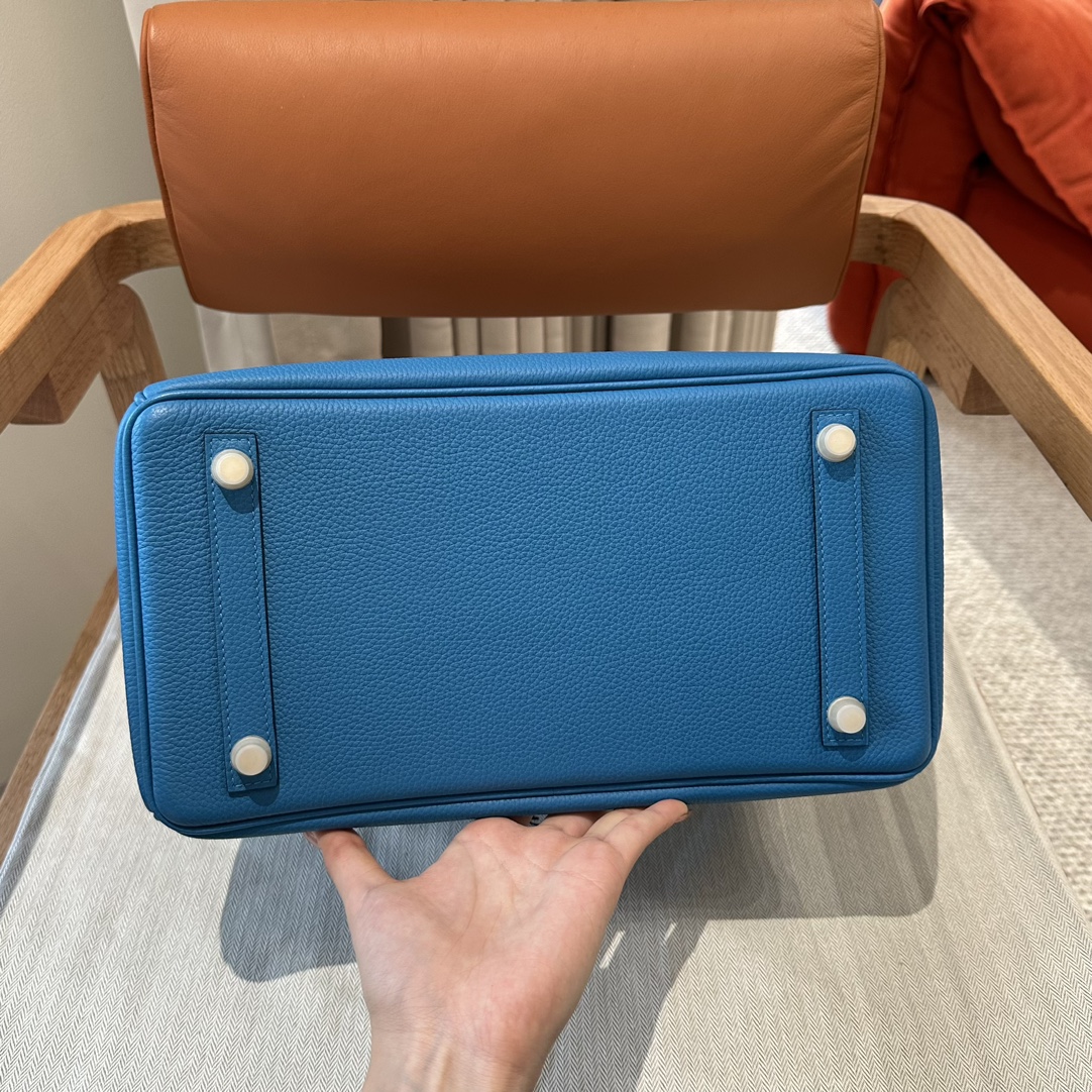 Hermès Birkin 25/30/35cm, handcrafted with togo  leather –B3/Blue Zanzibar