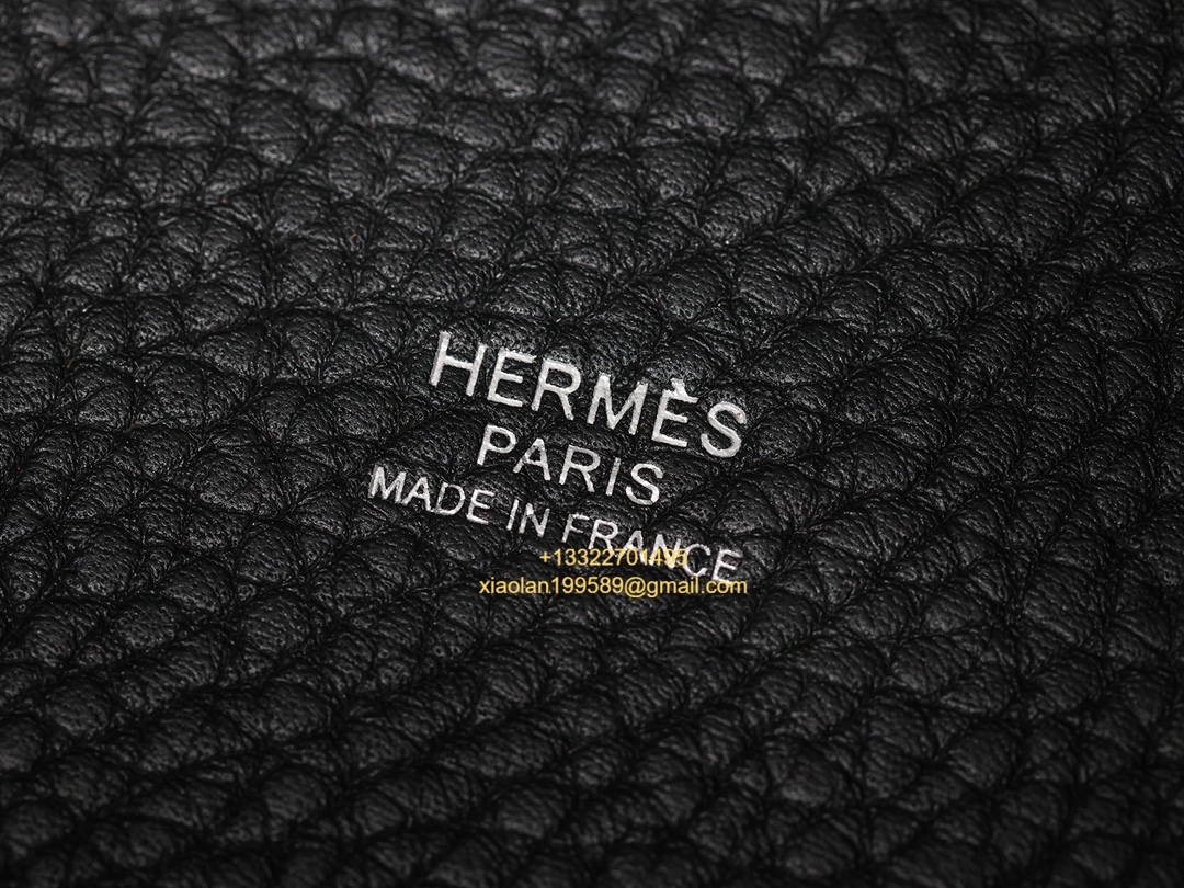 Hermès Picotin 18/22 in Clemence Leather, Hand-stitched with Beeswax Thread, High-end Customization - Black.