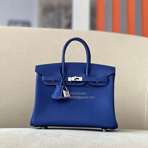Hermès Birkin 25/30/35cm, handcrafted with togo  leather –Electric Blue