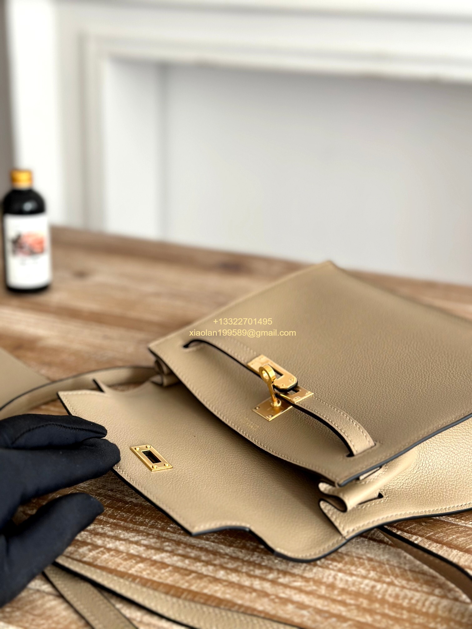 Hermès Swift Kelly Danse Bag in Milk Tea, Fully Handmade High-end Customization.