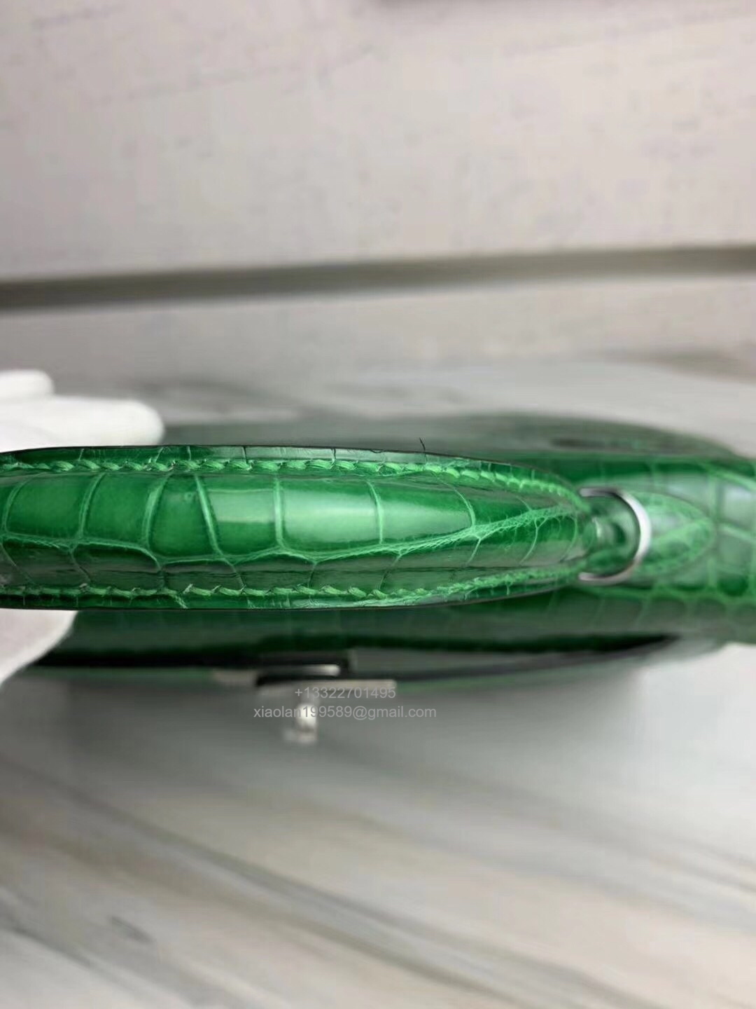 Hermès Kelly 25/28/32cm in Crocodile Leather, Fully Handmade Premium Private Customization-Cactus Green