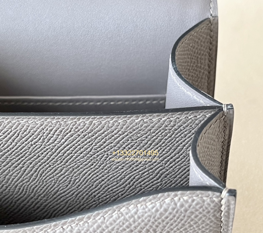 Hermès Constance 18/24 in Etoupe Grey Epsom leather, purely handcrafted, high-end customization edition.