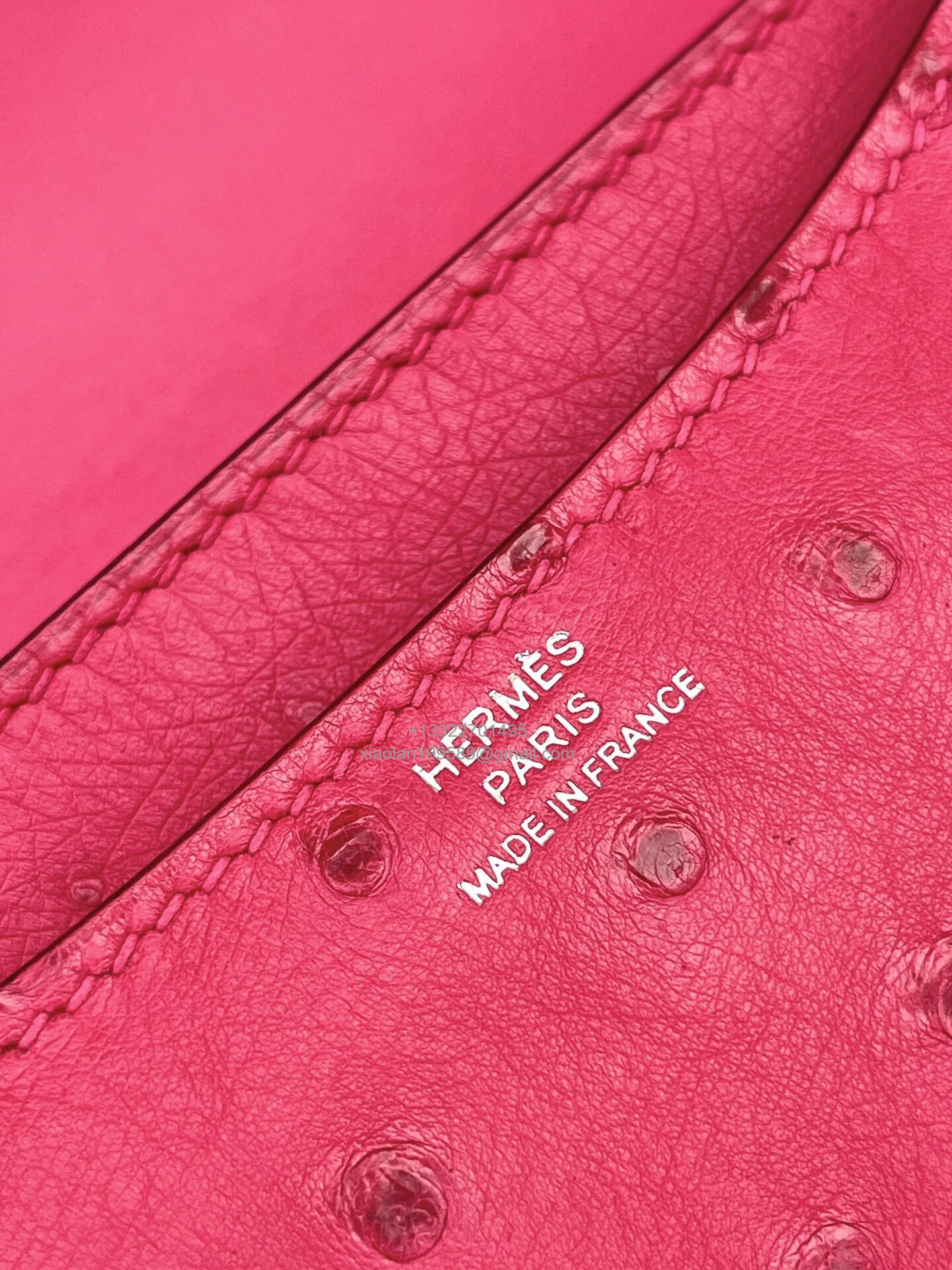 Hermès Constance 18/24 in Ostrich Leather, Premium Fully Handmade Exclusive Customization – Peach Pink
