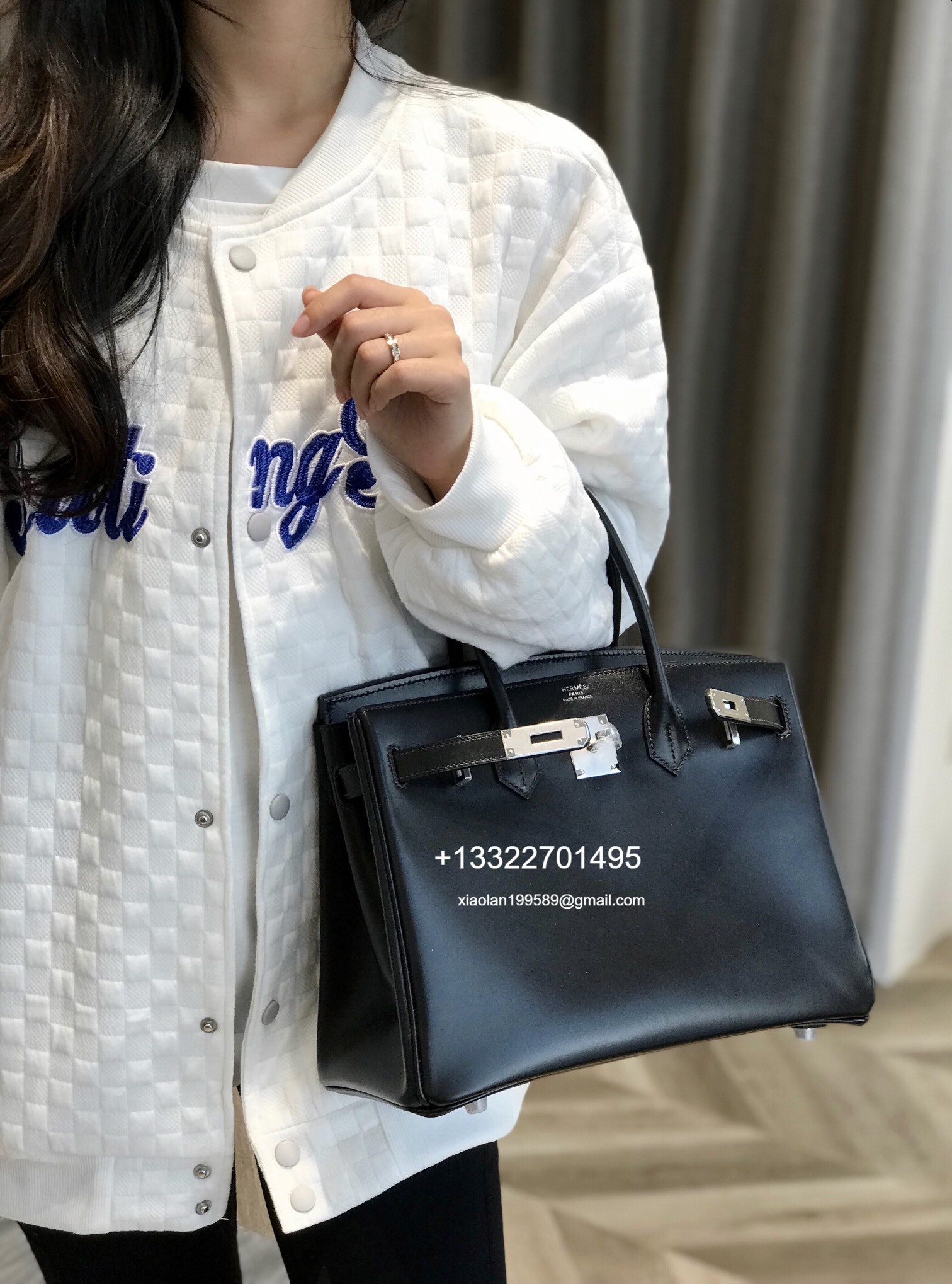 Hermes Birkin Black Box Leather