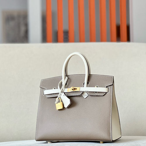 Hermès Birkin 25/30/35cm, handcrafted with imported French Epsom leather – Gris Mouette/Mauve Sylvestre