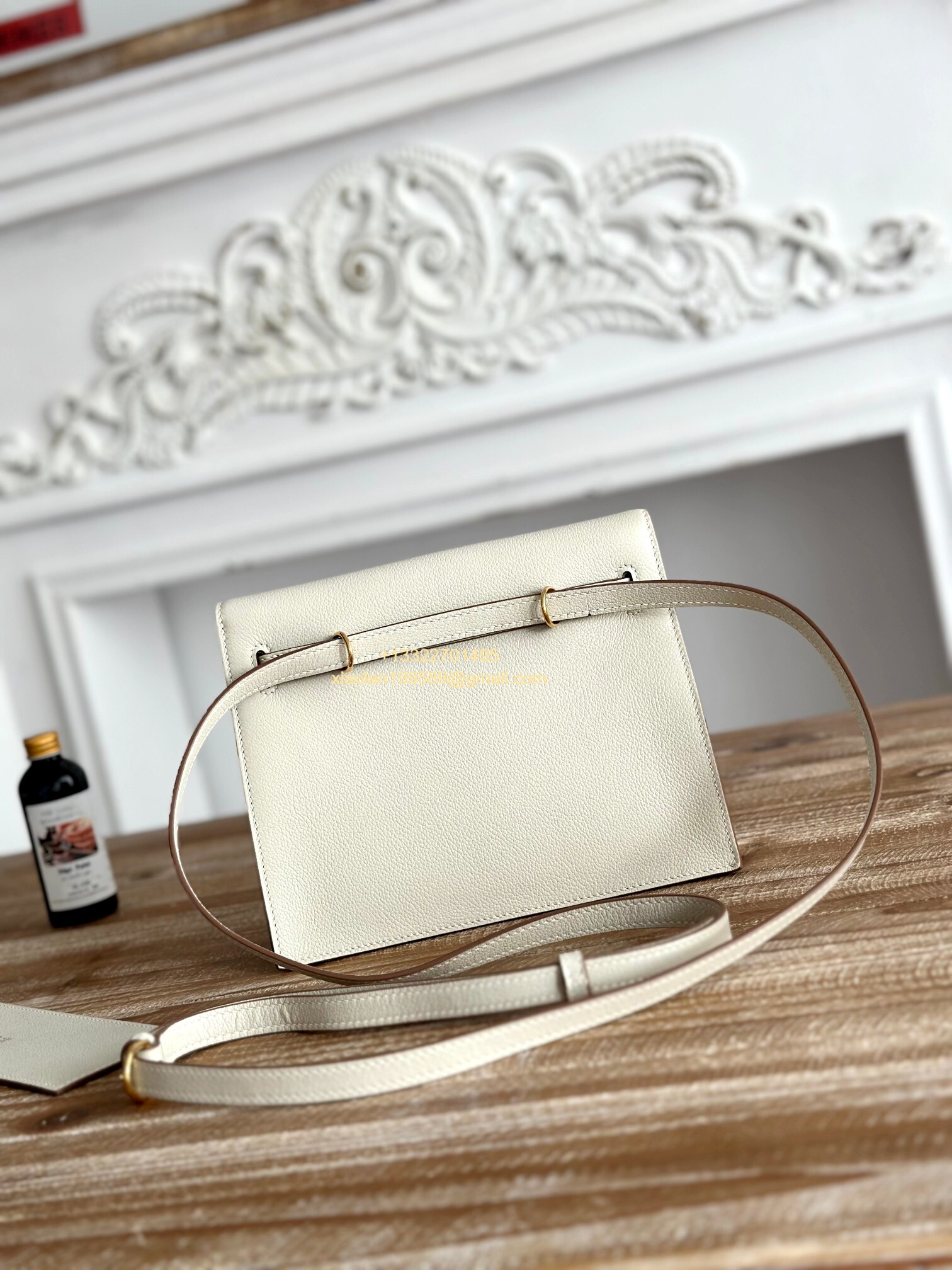 Hermès Swift Kelly Danse Bag in Milky White, Fully Handmade High-end Customization.