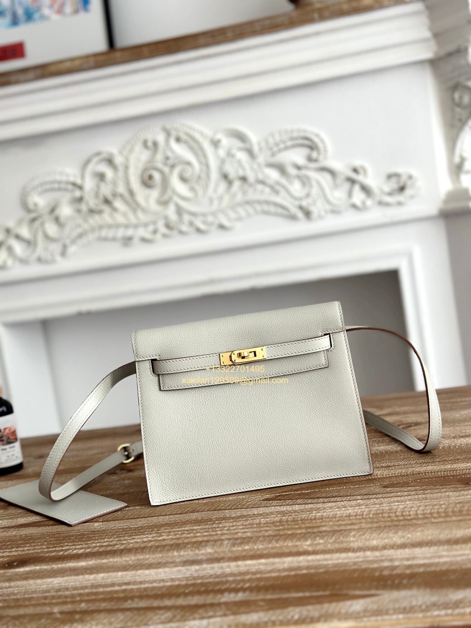 Hermès Swift Kelly Danse Bag in Pearl Grey, Fully Handmade High-end Customization.