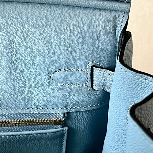 Hermès Birkin 25/30/35cm, handcrafted with togo  leather –Linen Blue