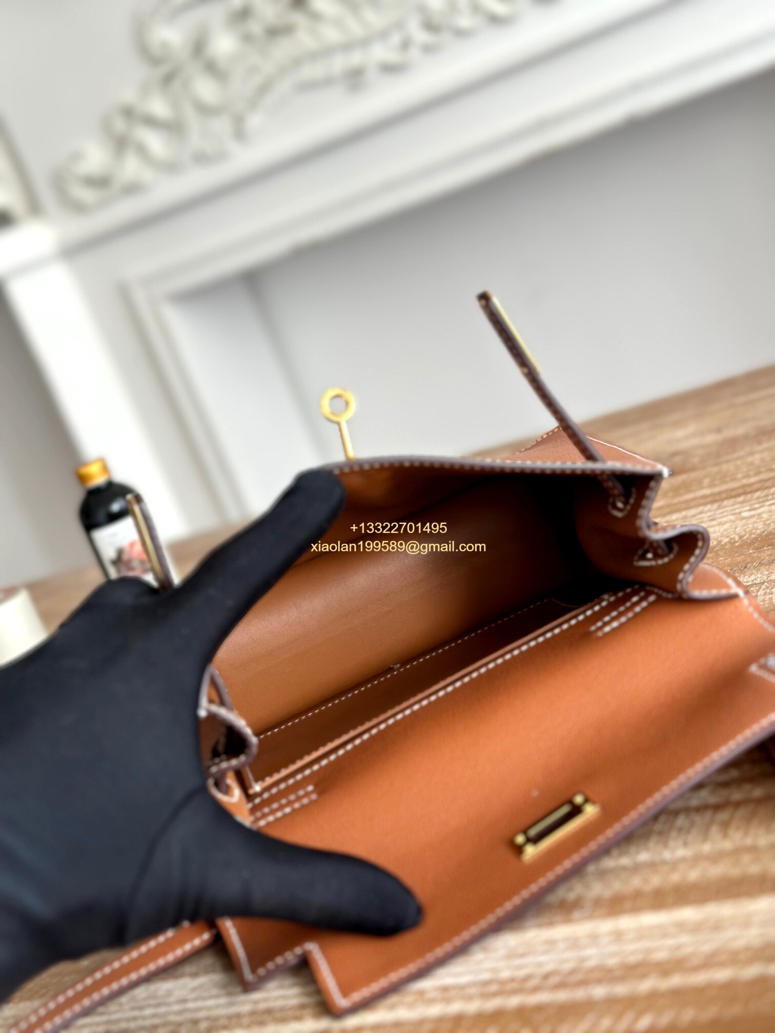 Hermès Swift Kelly Danse Bag in Gold Brown, Fully Handmade High-end Customization.