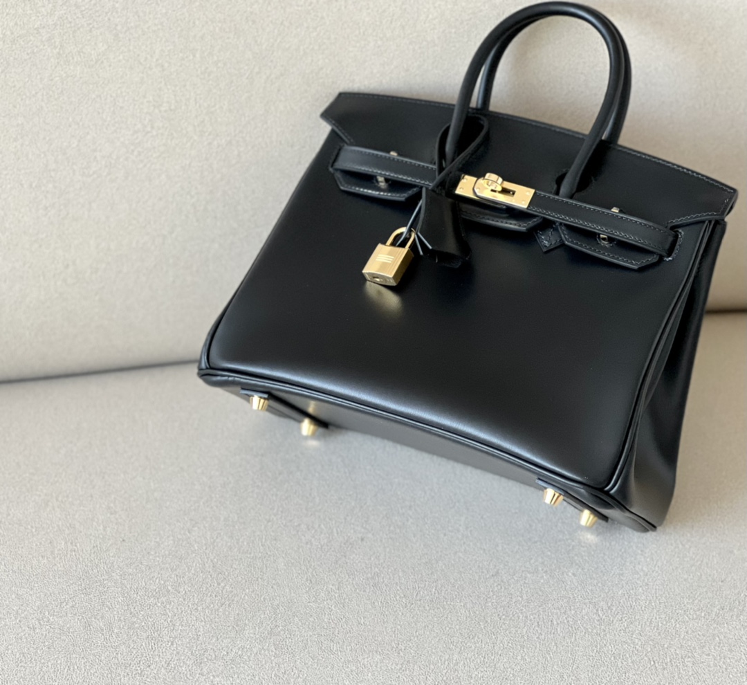 Hermes Birkin Black Box Leather