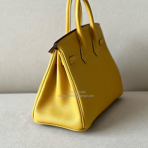 Hermès Birkin 25/30/35cm, handcrafted with togo  leather –Amber Yellow