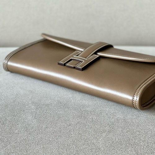 Hermes Jige Elan Clutch 29 in Elephant Grey Swift Leather