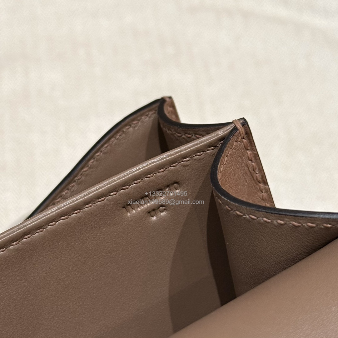 Hermès Constance 18/24 in Ostrich Leather, Premium Fully Handmade Exclusive Customization – Dove Grey