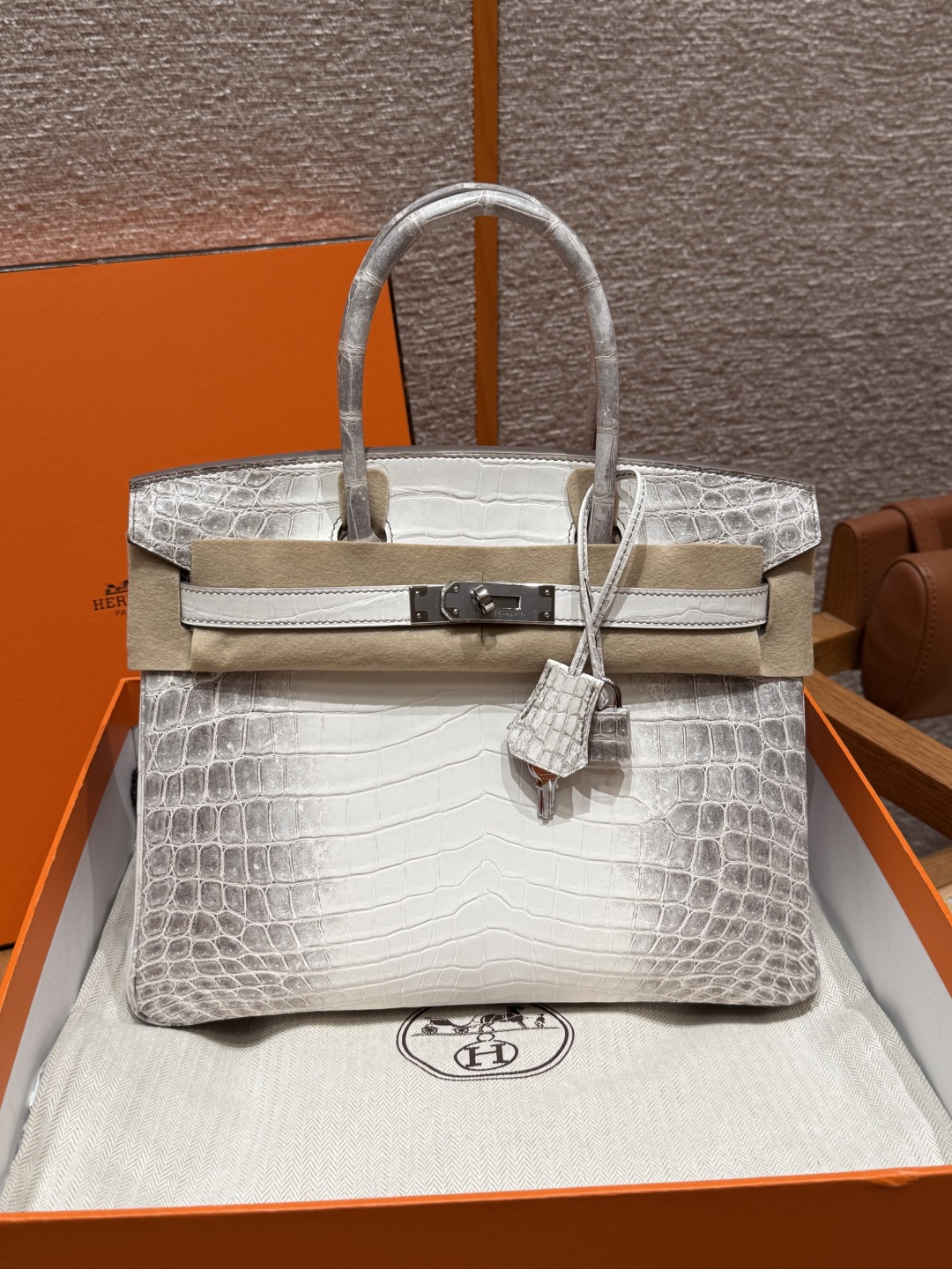 Hermès Signature Treasure — Himalaya Crocodile Birkin 25/30/35cm, Premium Hand-Stitched Private Customization.