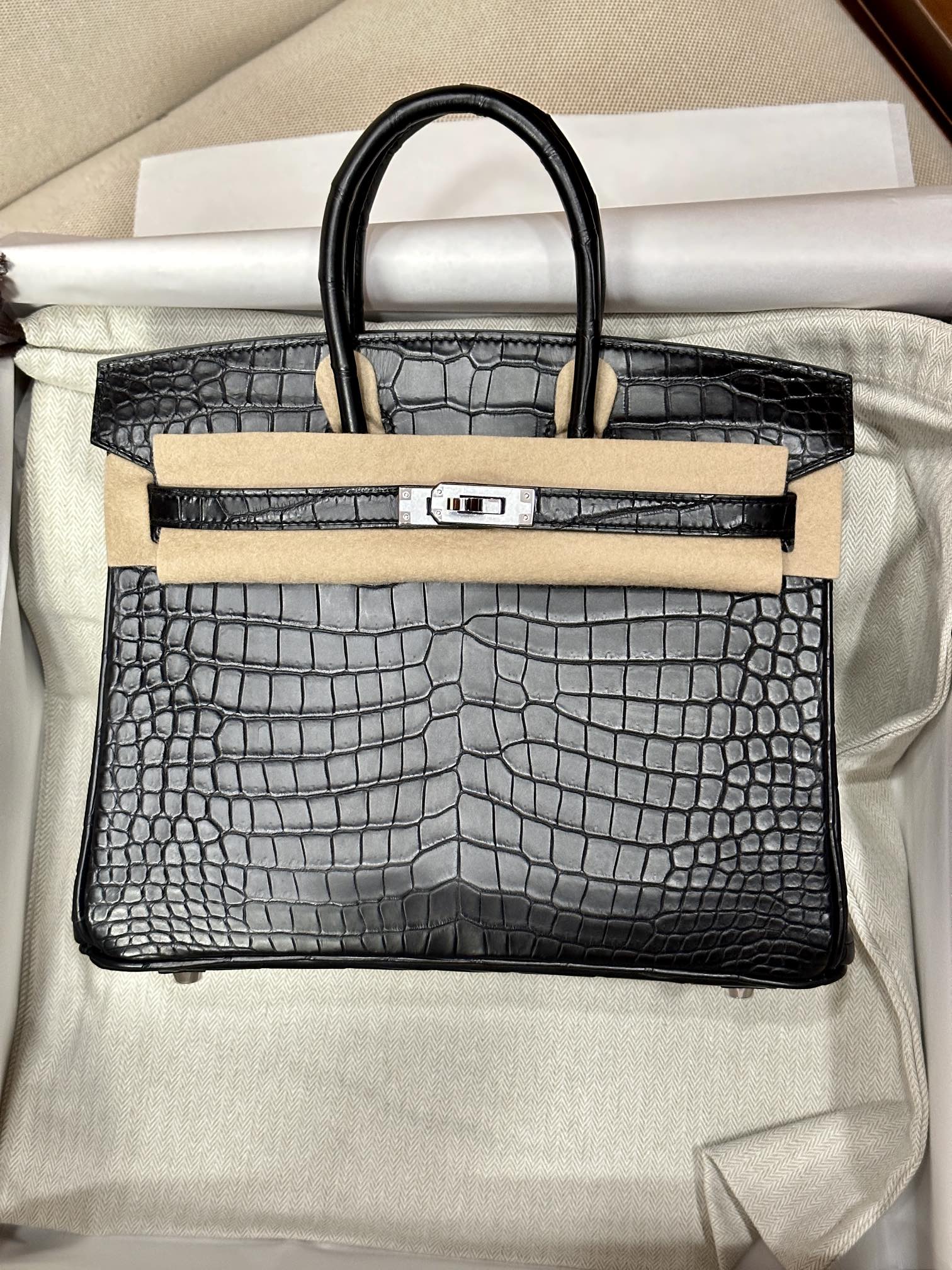 Hermès birkin 25/30/35cm in Crocodile Leather, Fully Handmade Premium Private Customization-Black