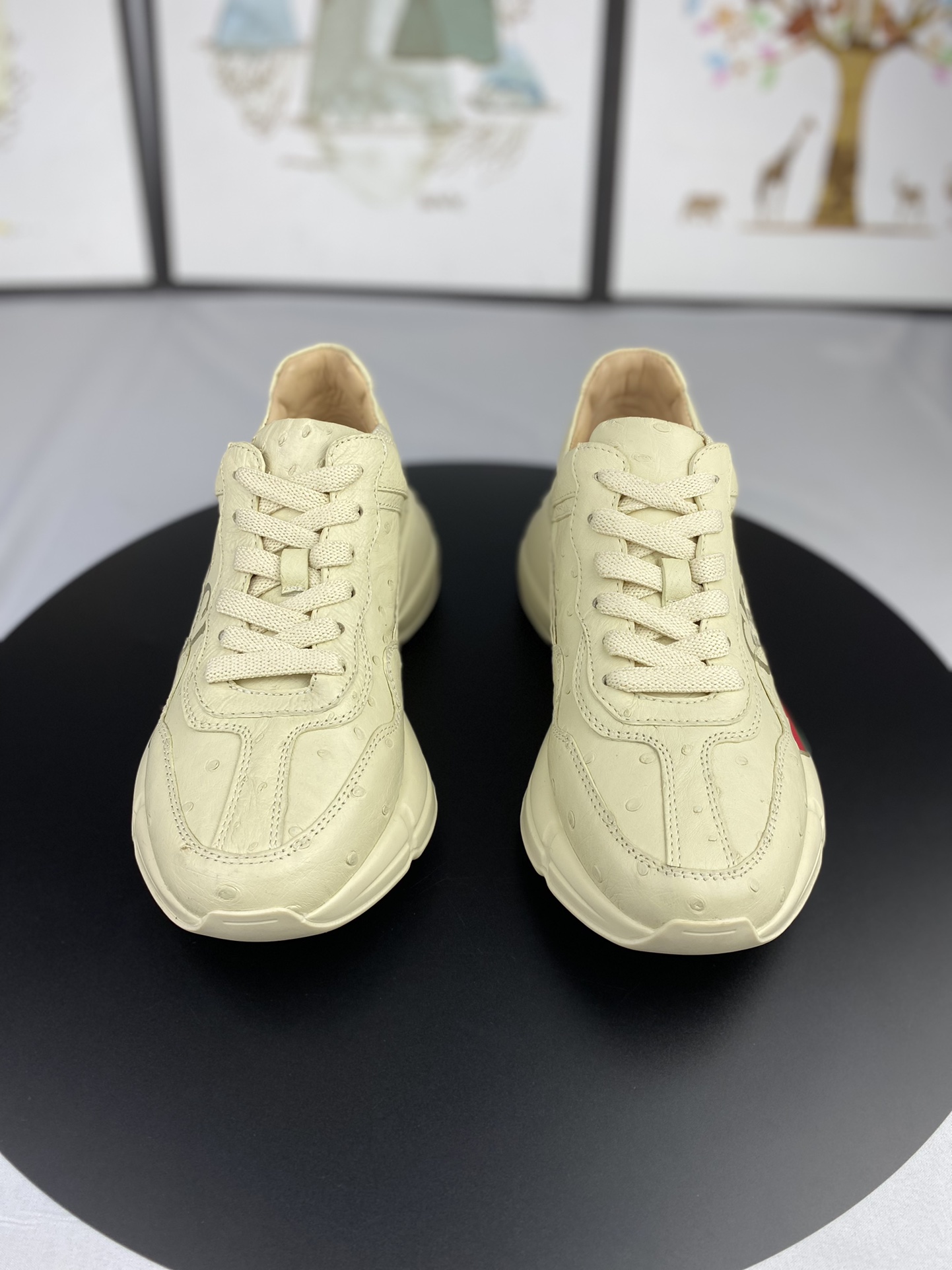 Handcrafted Luxury Private Customization High-Quality Ostrich Leather Sneakers