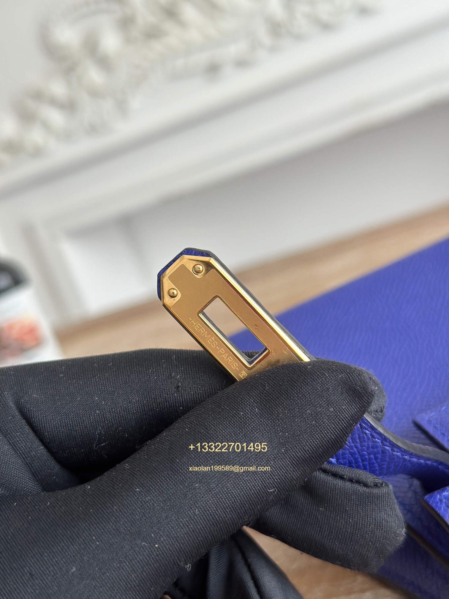 Hermès Epsom Leather Mini Kelly II in Electric Blue Purely Handcrafted with Waxed Thread Stitching, High-End Customization