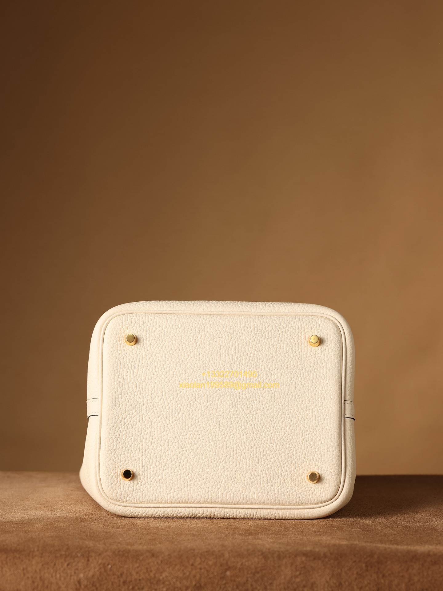 Hermès Picotin 18/22 in Clemence Leather, Hand-stitched with Beeswax Thread, High-end Customization - Cream White.